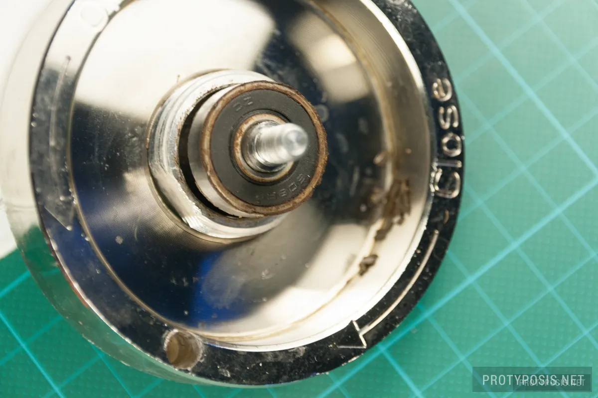 3b) Removed drive axle with first bearing