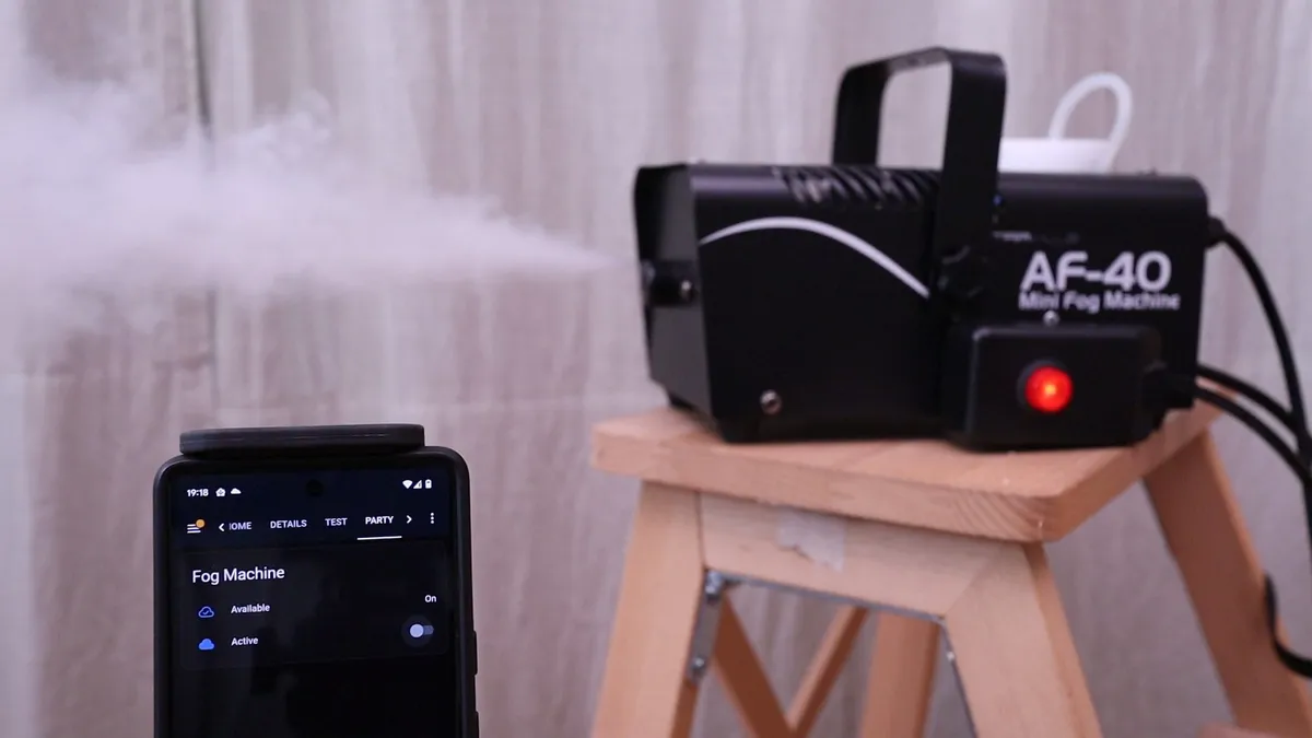 Smartifying and automating a cheap fog machine