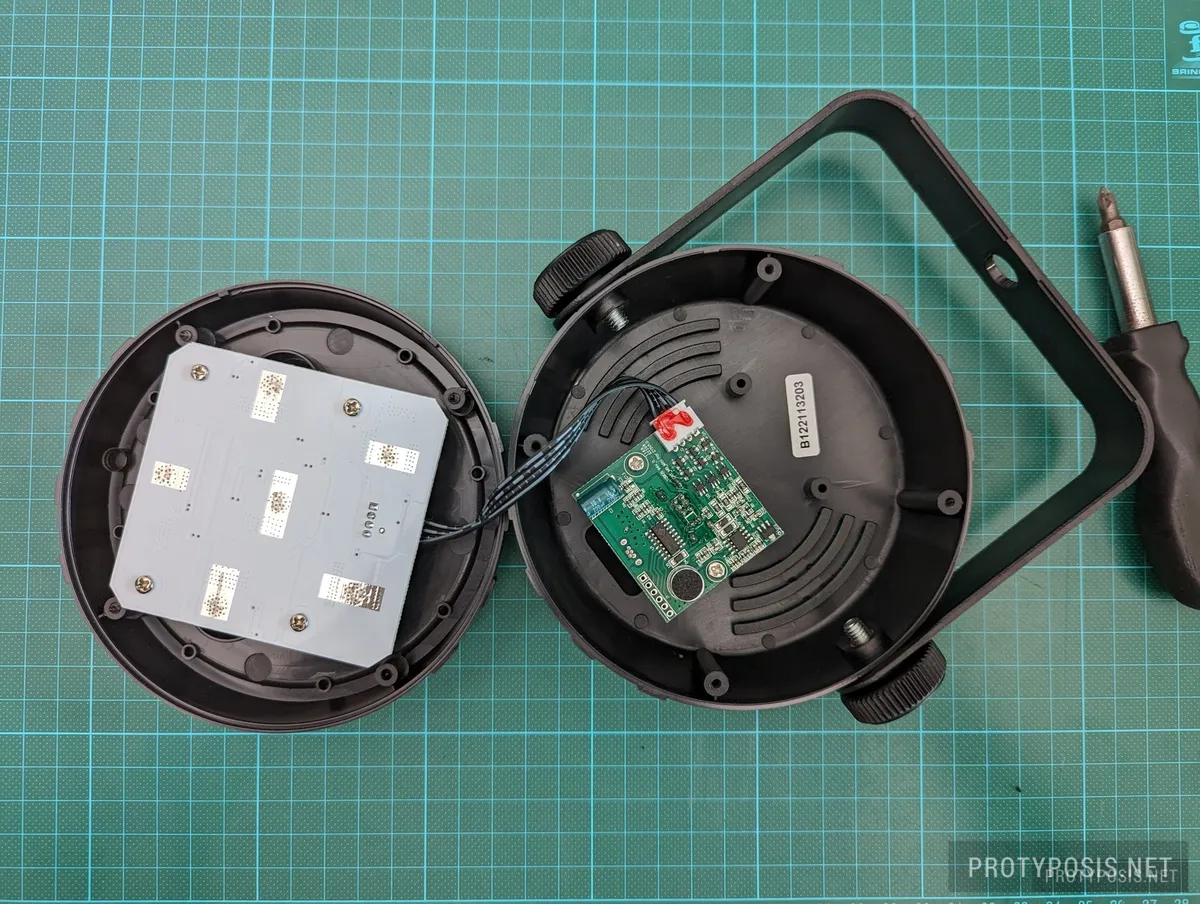 Open chassis with LED and controller boards