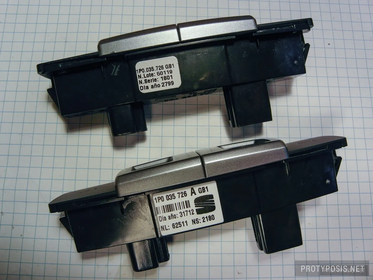 CUP panel parts (old and new revisions)