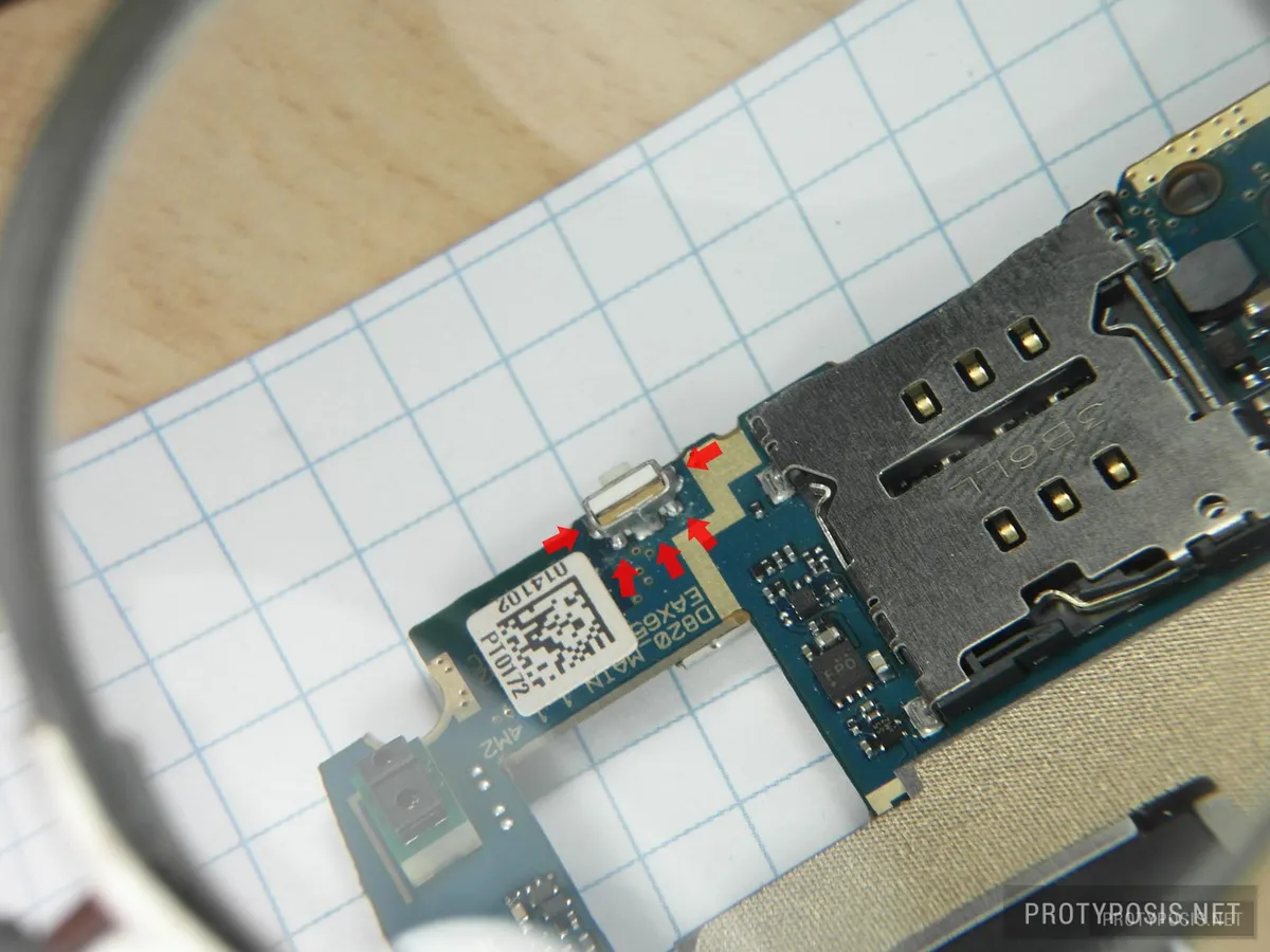 6) The five soldering points around the switch