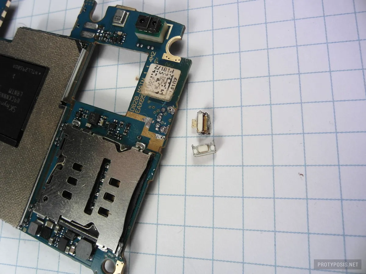 7) Removed power button