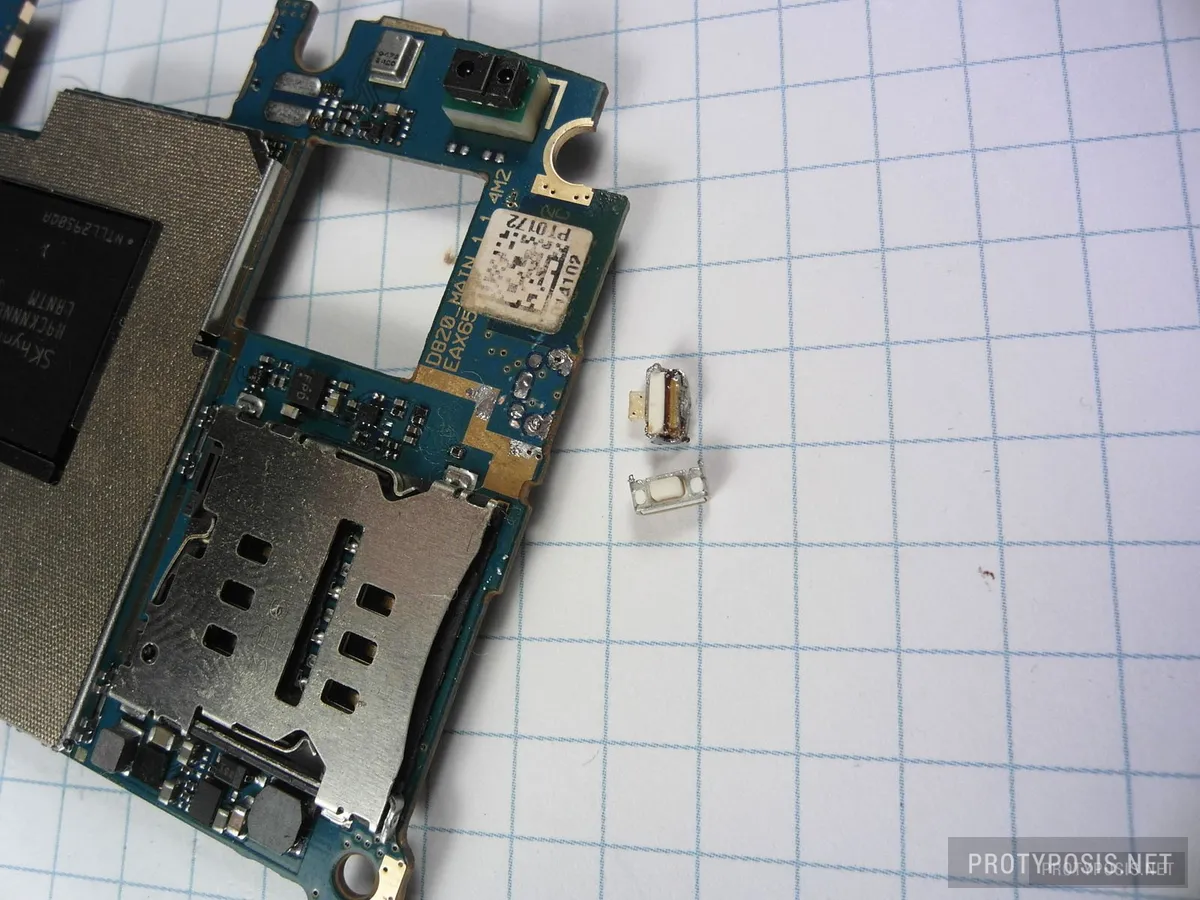 7) Removed power button