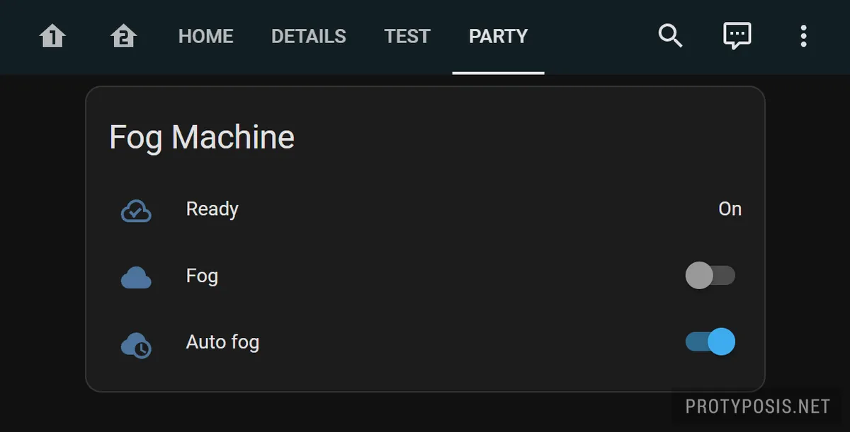Home Assistant controls