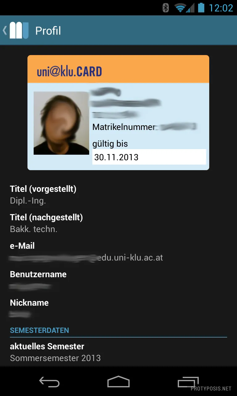 Digital student ID card