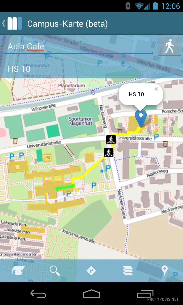 Campus map navigation