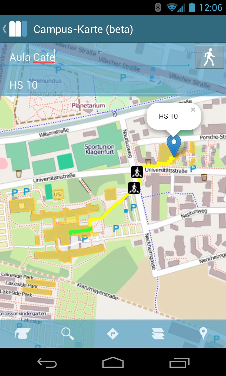Campus map navigation