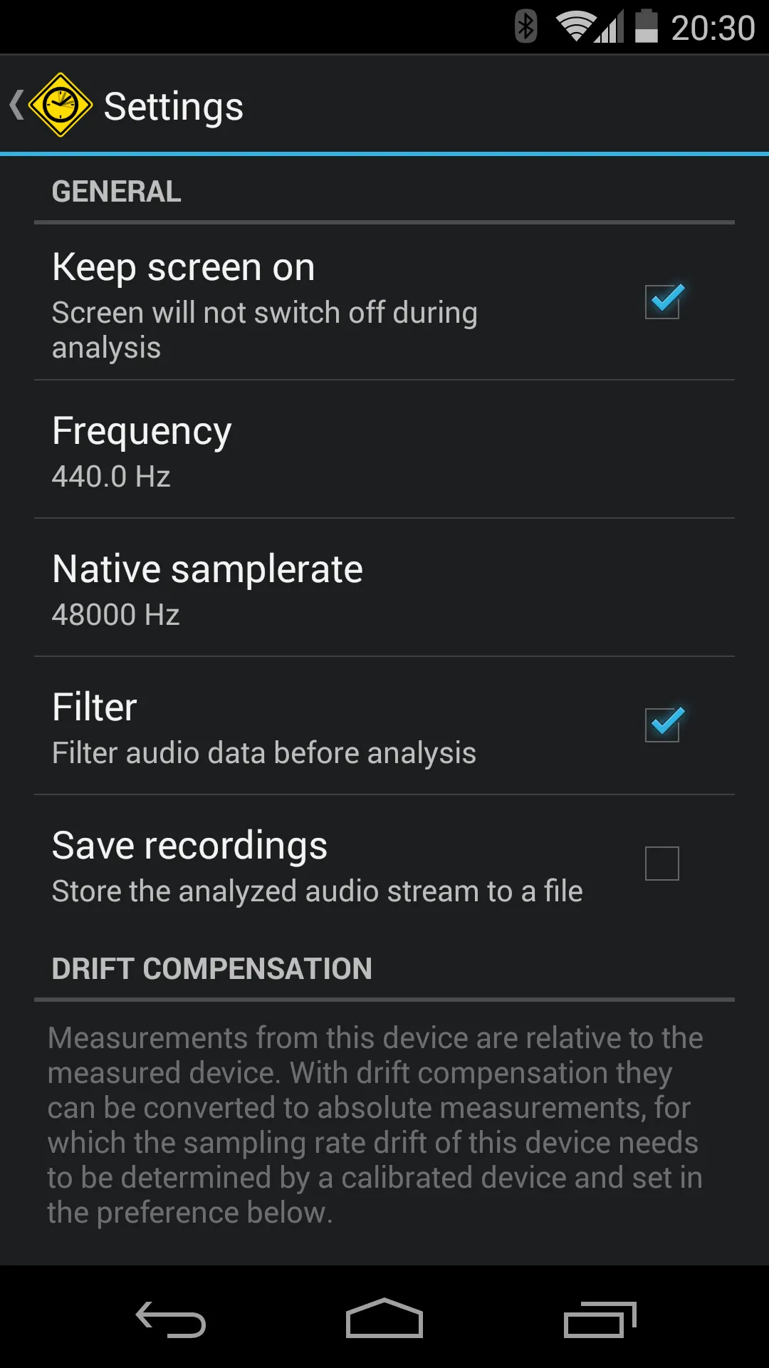 Settings Screen (bottom)