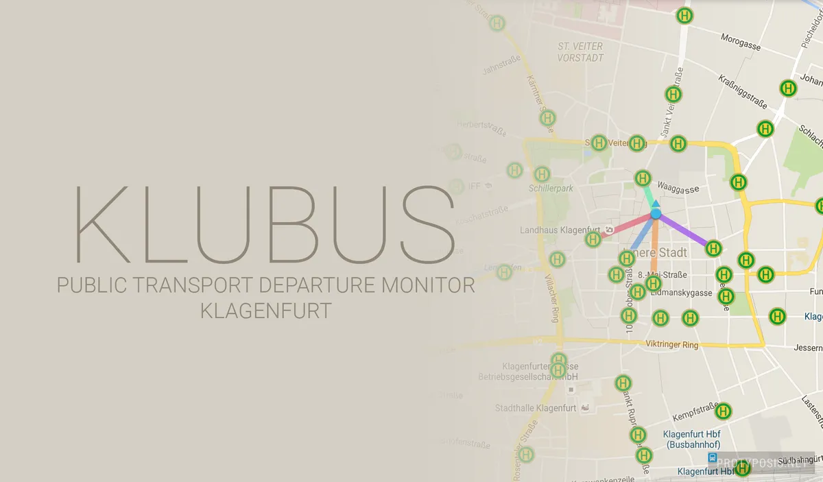 Klubus - Public Transport Departure Monitor App for the City of Klagenfurt am Wörthersee