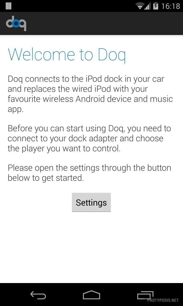 Welcome screen (first launch)