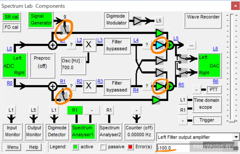 Configured circuit for test tone output